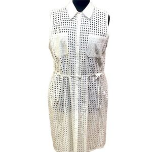 Eyelet Swimsuit Coverup White